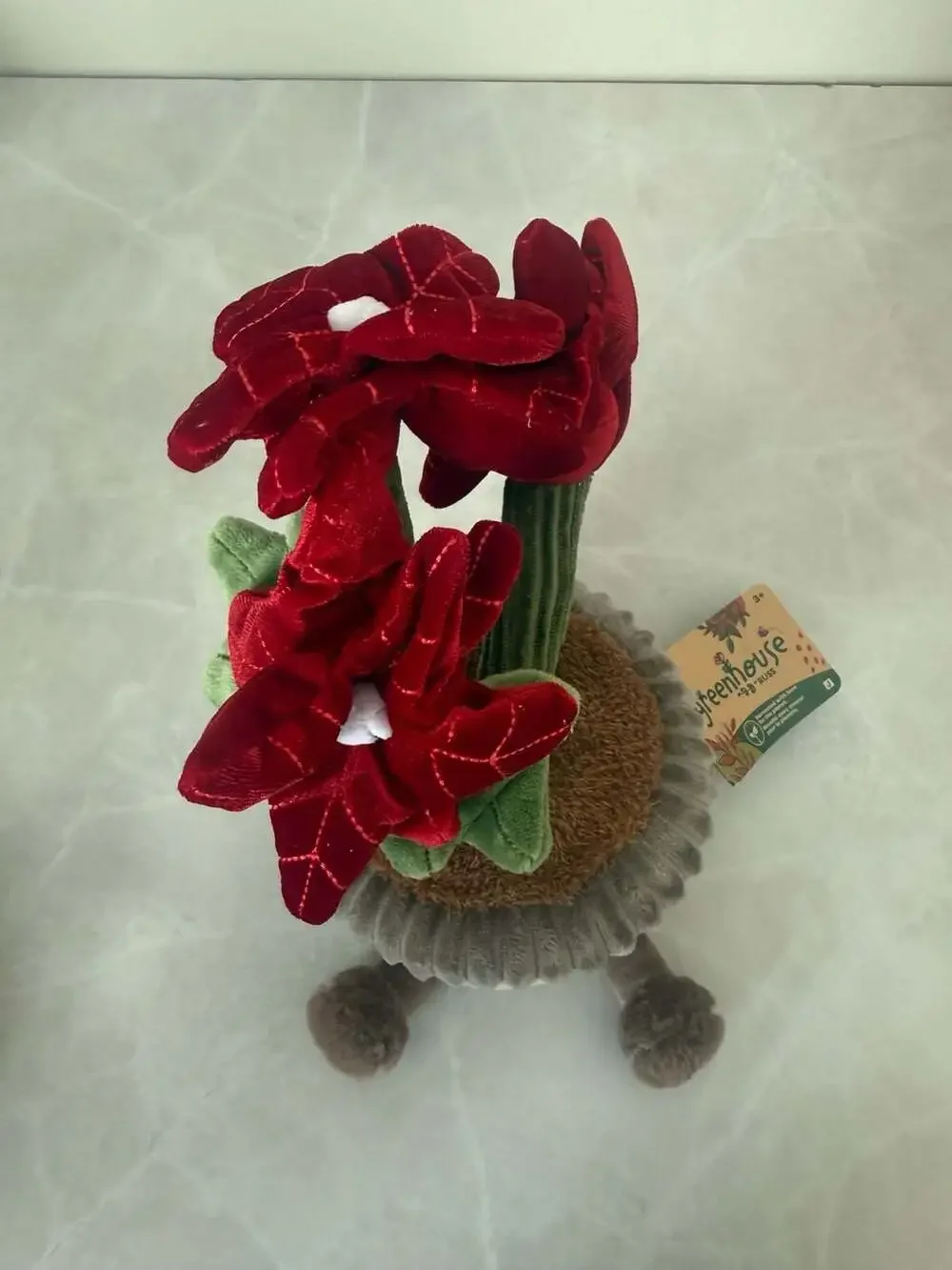 Greenhouse by Russ Casie the Poinsettia 12-Inch Plush Potted Plant